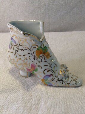VTG 70's Formalities Baum Bros Porcelain Boot/Shoe Figurine Bud Vase Eclectic